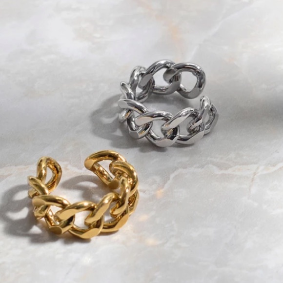 ⛓Minimalist chain sterling silver ring - Picture 5 of 6